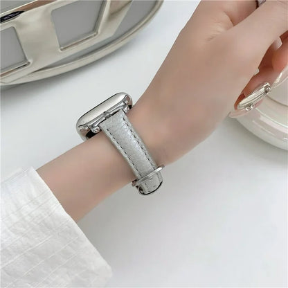 For Apple Watch Series 9 8 7 41mm / 6 5 4 SE (2022) SE (2023) SE 40mm / 3 2 1 38mm Watch Band Genuine Cow Leather Strap