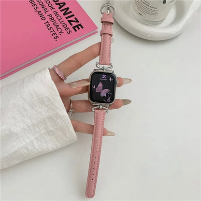 For Apple Watch Series 9 8 7 41mm / 6 5 4 SE (2022) SE (2023) SE 40mm / 3 2 1 38mm Watch Band Genuine Cow Leather Strap