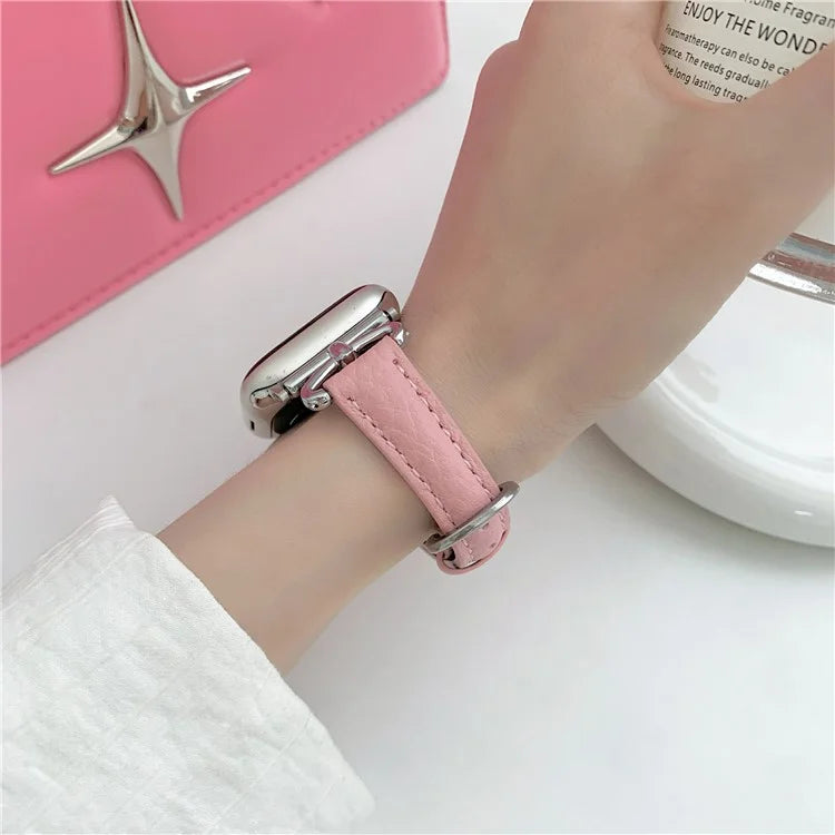 For Apple Watch Series 9 8 7 41mm / 6 5 4 SE (2022) SE (2023) SE 40mm / 3 2 1 38mm Watch Band Genuine Cow Leather Strap