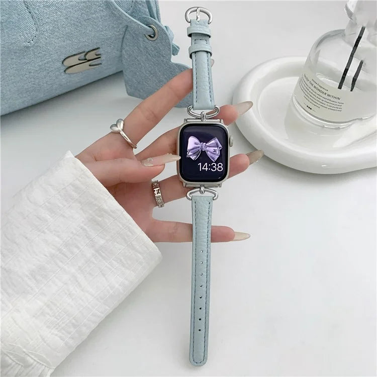 For Apple Watch Series 9 8 7 41mm / 6 5 4 SE (2022) SE (2023) SE 40mm / 3 2 1 38mm Watch Band Genuine Cow Leather Strap