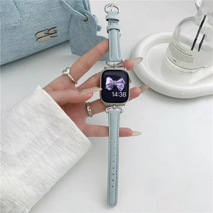 For Apple Watch Series 9 8 7 41mm / 6 5 4 SE (2022) SE (2023) SE 40mm / 3 2 1 38mm Watch Band Genuine Cow Leather Strap