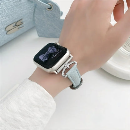 For Apple Watch Series 9 8 7 41mm / 6 5 4 SE (2022) SE (2023) SE 40mm / 3 2 1 38mm Watch Band Genuine Cow Leather Strap