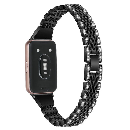For Samsung Galaxy Fit3 SM-R390 Watch Band 5.2"-8.6" Adjustable Watch Strap with Shiny Rhinestone