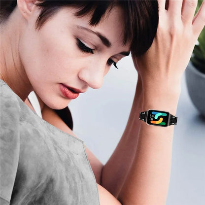 For Samsung Galaxy Fit3 SM-R390 Watch Band 5.2"-8.6" Adjustable Watch Strap with Shiny Rhinestone