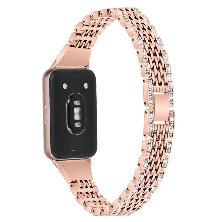 For Samsung Galaxy Fit3 SM-R390 Watch Band 5.2"-8.6" Adjustable Watch Strap with Shiny Rhinestone