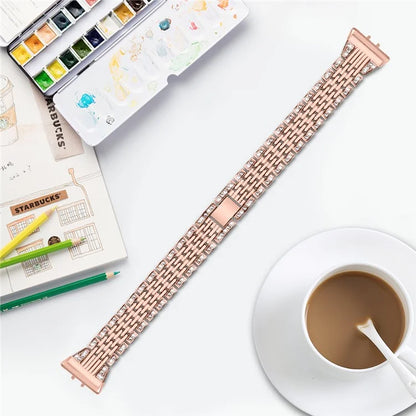 For Samsung Galaxy Fit3 SM-R390 Watch Band 5.2"-8.6" Adjustable Watch Strap with Shiny Rhinestone