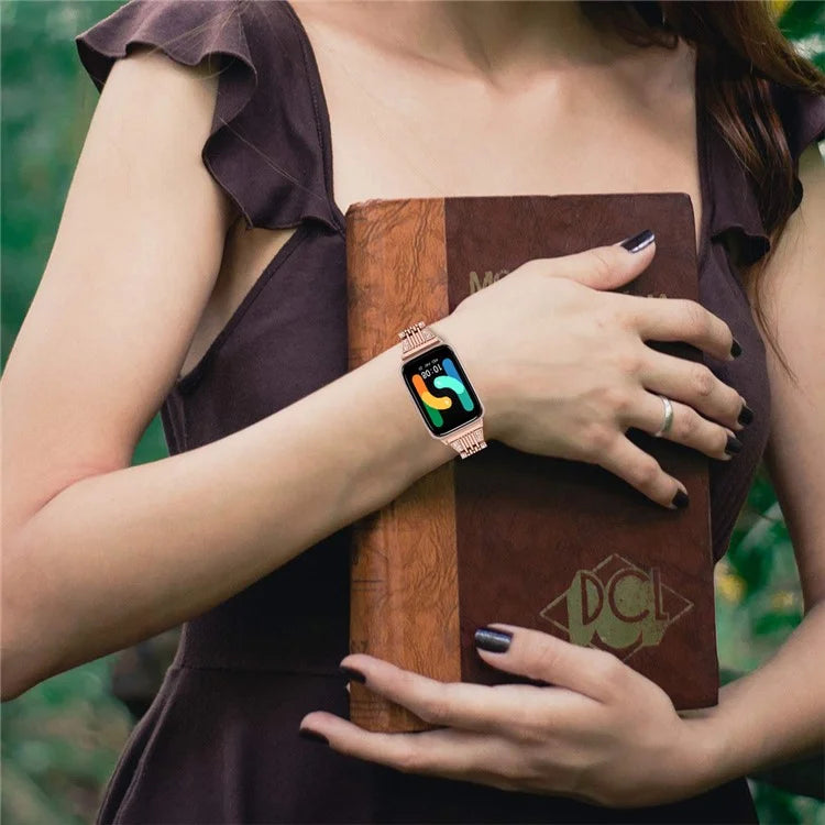 For Samsung Galaxy Fit3 SM-R390 Watch Band 5.2"-8.6" Adjustable Watch Strap with Shiny Rhinestone