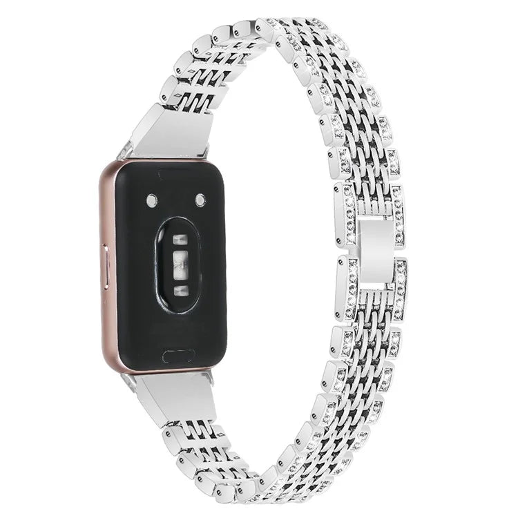 For Samsung Galaxy Fit3 SM-R390 Watch Band 5.2"-8.6" Adjustable Watch Strap with Shiny Rhinestone