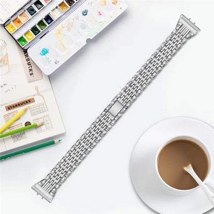 For Samsung Galaxy Fit3 SM-R390 Watch Band 5.2"-8.6" Adjustable Watch Strap with Shiny Rhinestone