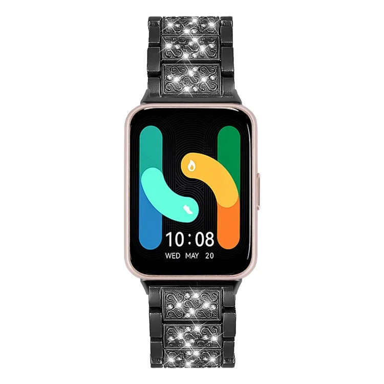 For Samsung Galaxy Fit3 SM-R390 Strap Replacement Shiny Rhinestone Metal Smart Watch Band
