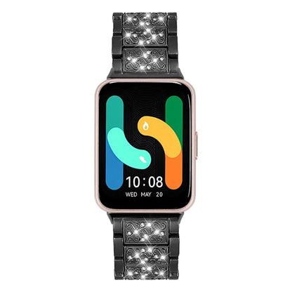 For Samsung Galaxy Fit3 SM-R390 Strap Replacement Shiny Rhinestone Metal Smart Watch Band