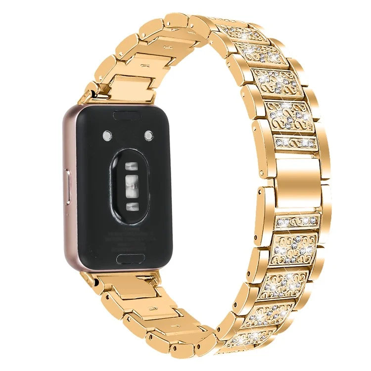 For Samsung Galaxy Fit3 SM-R390 Strap Replacement Shiny Rhinestone Metal Smart Watch Band