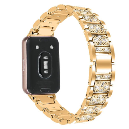 For Samsung Galaxy Fit3 SM-R390 Strap Replacement Shiny Rhinestone Metal Smart Watch Band