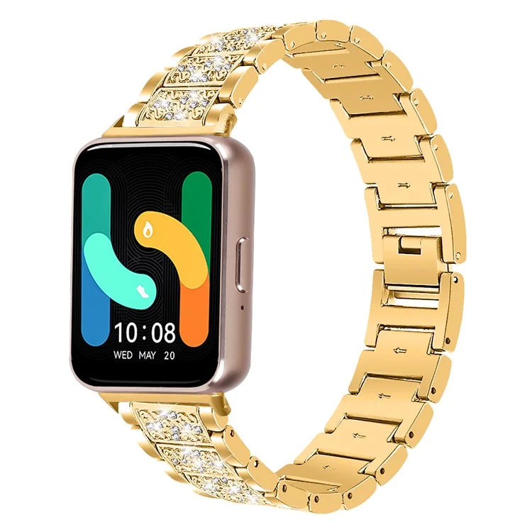 For Samsung Galaxy Fit3 SM-R390 Strap Replacement Shiny Rhinestone Metal Smart Watch Band