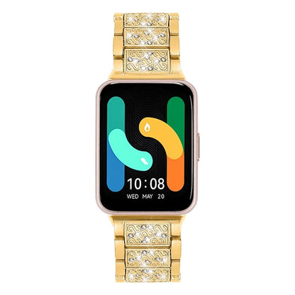 For Samsung Galaxy Fit3 SM-R390 Strap Replacement Shiny Rhinestone Metal Smart Watch Band