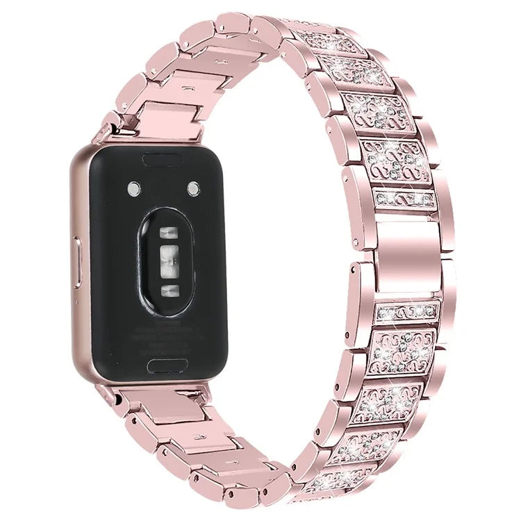 For Samsung Galaxy Fit3 SM-R390 Strap Replacement Shiny Rhinestone Metal Smart Watch Band