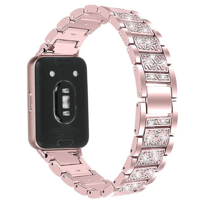 For Samsung Galaxy Fit3 SM-R390 Strap Replacement Shiny Rhinestone Metal Smart Watch Band
