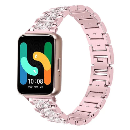 For Samsung Galaxy Fit3 SM-R390 Strap Replacement Shiny Rhinestone Metal Smart Watch Band