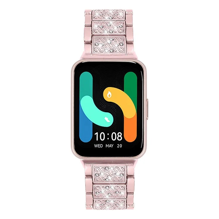 For Samsung Galaxy Fit3 SM-R390 Strap Replacement Shiny Rhinestone Metal Smart Watch Band