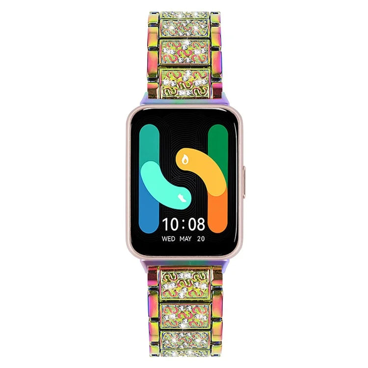 For Samsung Galaxy Fit3 SM-R390 Strap Replacement Shiny Rhinestone Metal Smart Watch Band