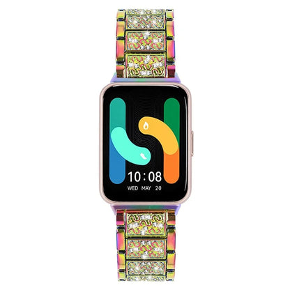 For Samsung Galaxy Fit3 SM-R390 Strap Replacement Shiny Rhinestone Metal Smart Watch Band