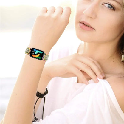 For Samsung Galaxy Fit3 SM-R390 Strap Replacement Shiny Rhinestone Metal Smart Watch Band