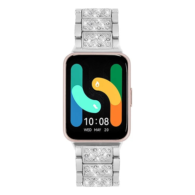 For Samsung Galaxy Fit3 SM-R390 Strap Replacement Shiny Rhinestone Metal Smart Watch Band