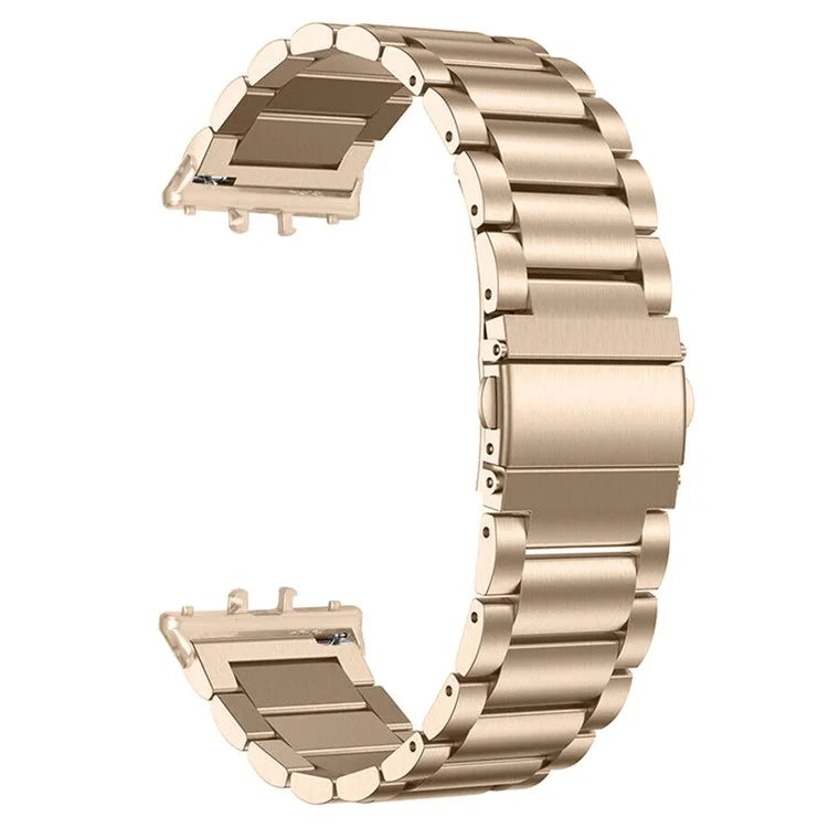 For Samsung Galaxy Fit3 SM-R390 Stainless Steel 3 Beads Wrist Band Replacement Smartwatch Strap
