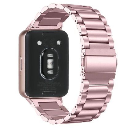 For Samsung Galaxy Fit3 SM-R390 Stainless Steel 3 Beads Wrist Band Replacement Smartwatch Strap