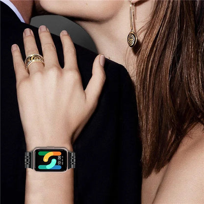 For Samsung Galaxy Fit3 SM-R390 Smartwatch Wrist Band Stainless Steel Watch Strap