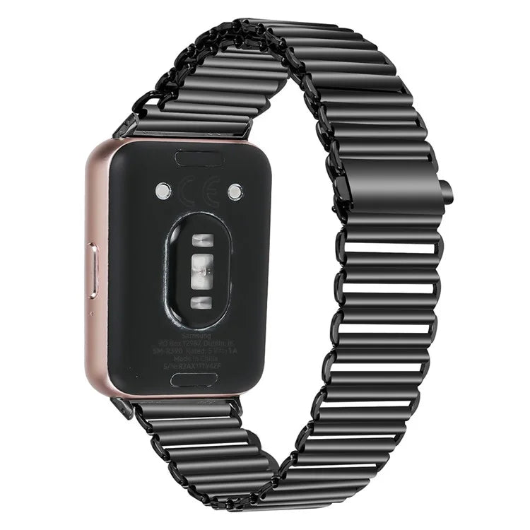 For Samsung Galaxy Fit3 SM-R390 Stainless Steel Watch Band Electroplating Color Wrist Strap