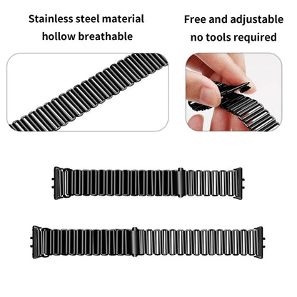 For Samsung Galaxy Fit3 SM-R390 Stainless Steel Watch Band Electroplating Color Wrist Strap