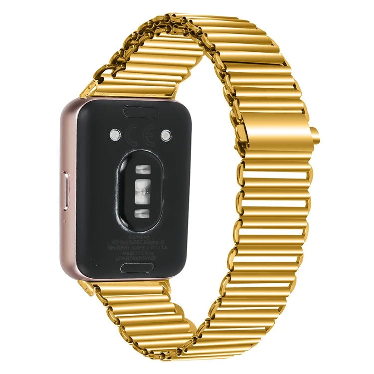 For Samsung Galaxy Fit3 SM-R390 Stainless Steel Watch Band Electroplating Color Wrist Strap