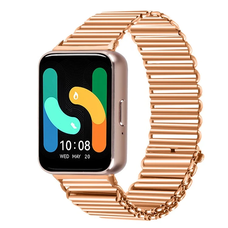For Samsung Galaxy Fit3 SM-R390 Stainless Steel Watch Band Electroplating Color Wrist Strap