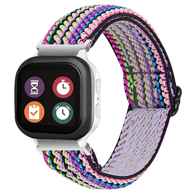 For Verizon Gizmo Watch 3 Elastic Jacquard Fabric Watch Strap Replacement
