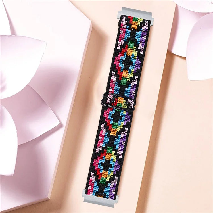 For Verizon Gizmo Watch 3 Elastic Jacquard Fabric Watch Strap Replacement