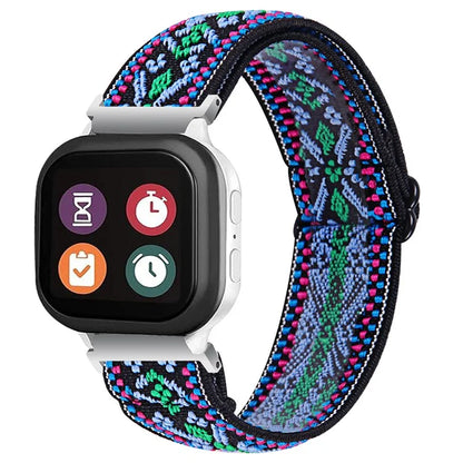 For Verizon Gizmo Watch 3 Elastic Jacquard Fabric Watch Strap Replacement