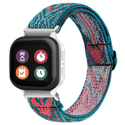 For Verizon Gizmo Watch 3 Elastic Jacquard Fabric Watch Strap Replacement7