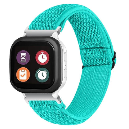 For Verizon Gizmo Watch 3 Elastic Wrist Band Wavy Pattern Woven Nylon Watch Strap