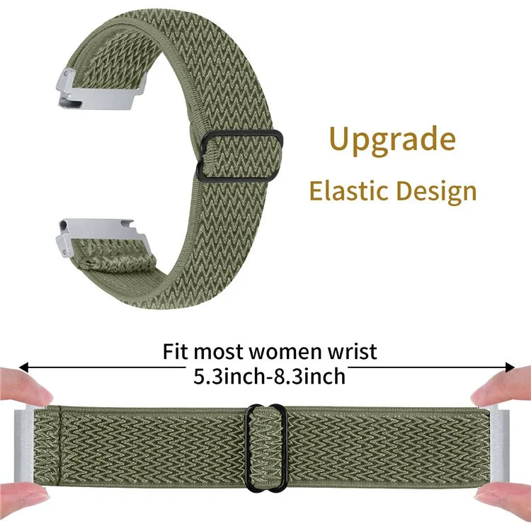 For Verizon Gizmo Watch 3 Elastic Wrist Band Wavy Pattern Woven Nylon Watch Strap