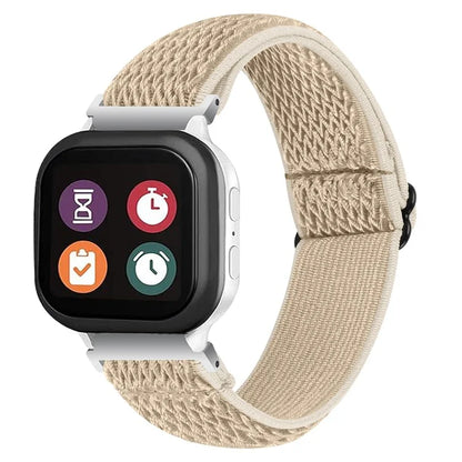 For Verizon Gizmo Watch 3 Elastic Wrist Band Wavy Pattern Woven Nylon Watch Strap