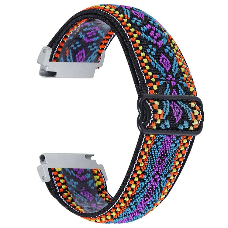 For Verizon Gizmo Watch 3 Elastic Nylon Strap Stylish Pattern Smartwatch Band