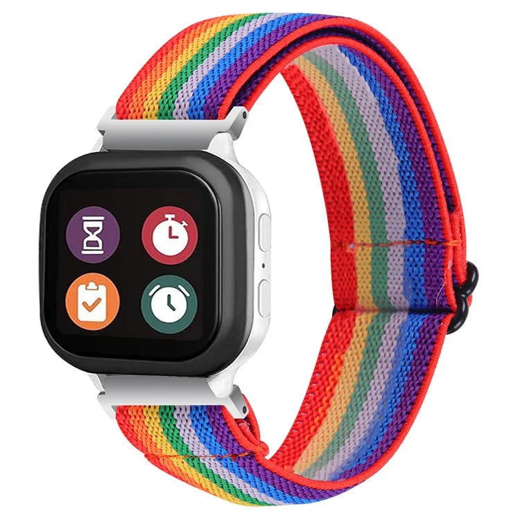 For Verizon Gizmo Watch 3 Elastic Nylon Strap Stylish Pattern Smartwatch Band