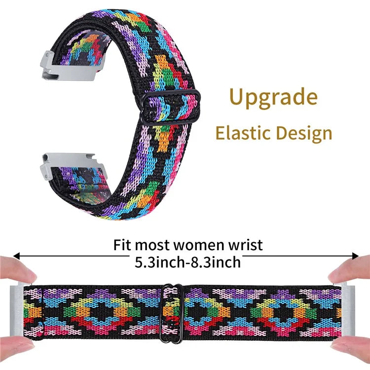For Verizon Gizmo Watch 3 Elastic Nylon Strap Stylish Pattern Smartwatch Band