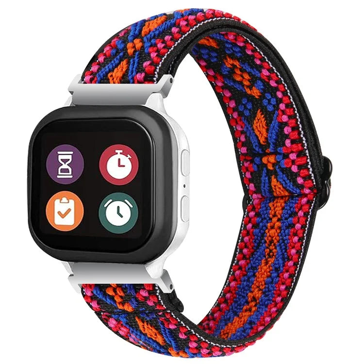 For Verizon Gizmo Watch 1 Elastic Jacquard Fabric Watch Strap Replacement4