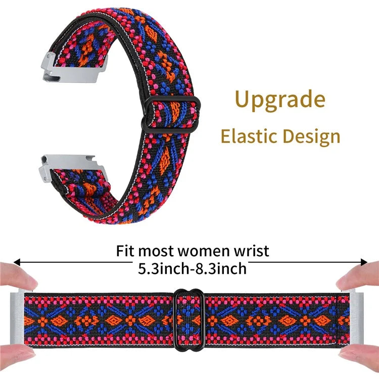 For Verizon Gizmo Watch 1 Elastic Jacquard Fabric Watch Strap Replacement4