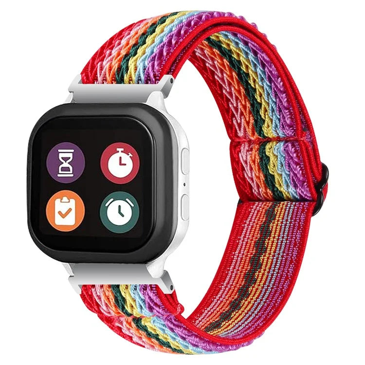 For SyncUP Kids Watch Elastic Soft Nylon Sport Strap Wavy Pattern Watch Band
