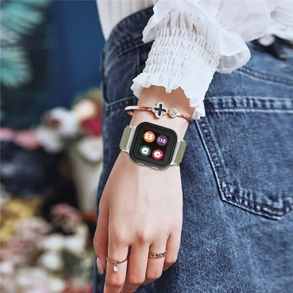 For Gabb Watch 2 Wavy Pattern Woven Nylon Watch Strap Elastic Wrist Band