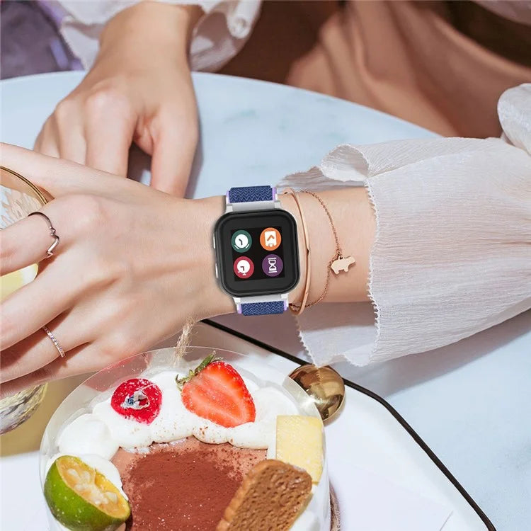 For Gabb Watch 2 Wavy Pattern Woven Nylon Watch Strap Elastic Wrist Band