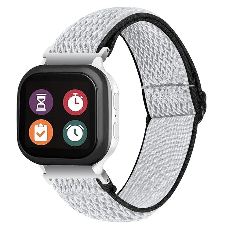 For Gabb Watch 3 Woven Elastic Replacement Strap Adjustable Wrist Band+White